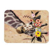 Klimt Giraffe | Krone der Blume Magnet (Horizontal)