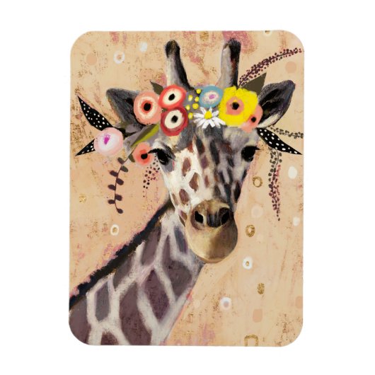 Klimt Giraffe | Krone der Blume Magnet (Vertikal)