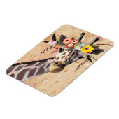 Klimt Giraffe | Krone der Blume Magnet (Linke Seite)