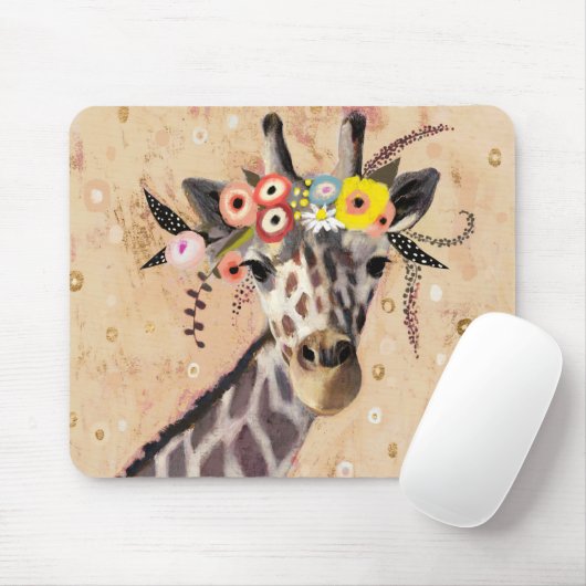 Klimt Giraffe | Krone der Blume Mousepad (Mit Mouse)