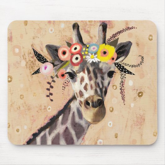 Klimt Giraffe | Krone der Blume Mousepad (Vorne)