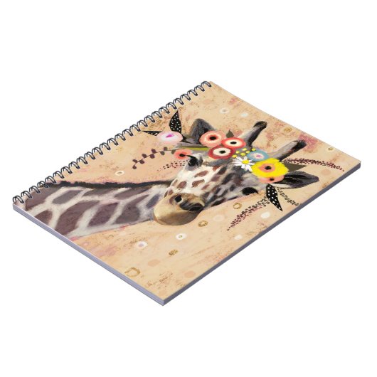 Klimt Giraffe | Krone der Blume Notizblock (Linke Seite)