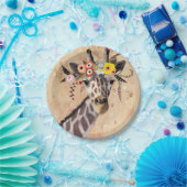 Klimt Giraffe | Krone der Blume Pappteller (Party)