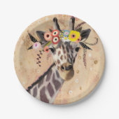 Klimt Giraffe | Krone der Blume Pappteller (Vorderseite)
