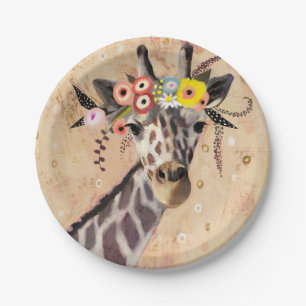 Klimt Giraffe Krone der Blume Pappteller
