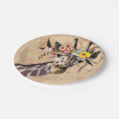 Klimt Giraffe | Krone der Blume Pappteller (Schrägansicht)