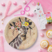 Klimt Giraffe | Krone der Blume Pappteller (Party)