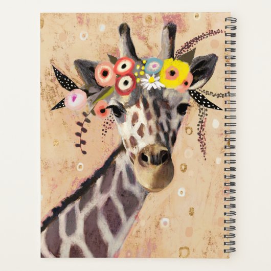 Klimt Giraffe | Krone der Blume Planer (Rückseite)
