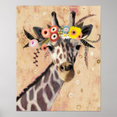Klimt Giraffe | Krone der Blume Poster (Vorne)