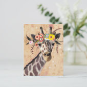 Klimt Giraffe | Krone der Blume Postkarte (Stehend Vorderseite)