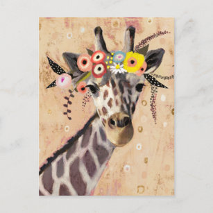 Klimt Giraffe   Krone der Blume Postkarte