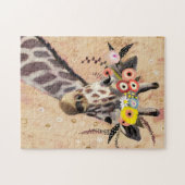 Klimt Giraffe | Krone der Blume Puzzle (Horizontal)