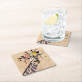 Klimt Giraffe | Krone der Blume Rechteckiger Pappuntersetzer (Vor Ort)