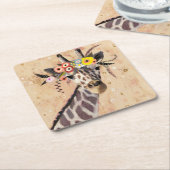 Klimt Giraffe | Krone der Blume Rechteckiger Pappuntersetzer (angewinkelt)