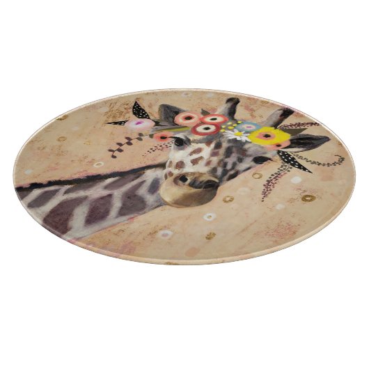 Klimt Giraffe | Krone der Blume Schneidebrett (Ecke)