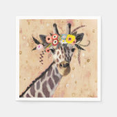 Klimt Giraffe | Krone der Blume Serviette (Vorderseite)