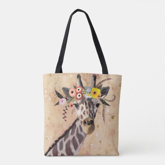 Klimt Giraffe | Krone der Blume Tasche (Rückseite)