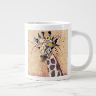 Klimt Giraffe  Verziert in Blume Jumbo-Tasse
