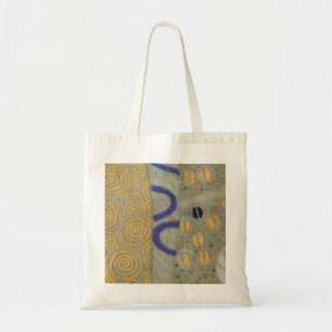 Klimt Gold, beige schwarze Kunst Nouveau Muster Tragetasche
