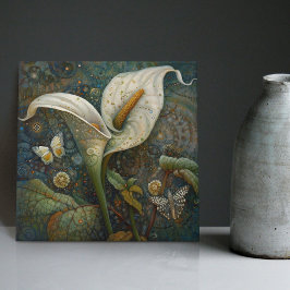 Klimt Golden Calla Lily Butterfly Art Nouveau Fliese