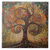 Klimt Golden Tree Abstraktes Jugendstil Fliese (Vorderseite)