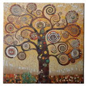 Klimt Golden Tree Abstraktes Jugendstil Fliese (Vorderseite)