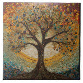 Klimt Golden Tree Abstraktes Jugendstil Fliese (Vorderseite)