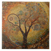 Klimt Golden Tree Abstraktes Jugendstil Fliese (Vorderseite)