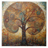 Klimt Golden Tree Abstraktes Jugendstil Fliese (Vorderseite)