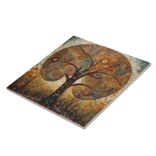 Klimt Golden Tree Abstraktes Jugendstil Fliese (Seite)