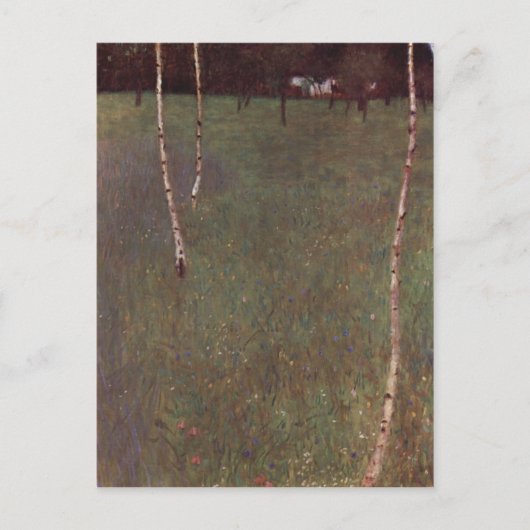 Klimt, Gustav Bauernhaus mit Birken 1900 Technik Postkarte (Vorderseite)