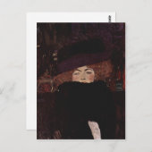 Klimt, Gustav Dame mit Hut und Federboa 1909 Techn Postkarte (Vorne/Hinten)