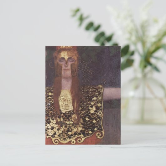 Klimt, Gustav Pallas Athena 1898 Technik ?l auf Postkarte (Stehend Vorderseite)