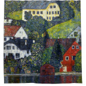 Klimt Houses at Unterach am Attersee Landschaft Duschvorhang (Vorderseite)