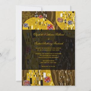 Klimt Inspiriert Jugendstil-Chic Kiss Wedding Einladung
