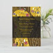 Klimt Inspiriert Jugendstil-Chic Kiss Wedding Einladung (Stehend Vorderseite)
