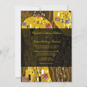 Klimt Inspiriert Jugendstil-Chic Kiss Wedding Einladung