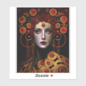 Klimt Inspiriert Königin Goddess Aufkleber (Blatt)