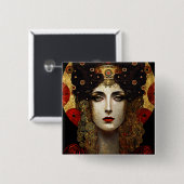 Klimt Inspiriert Königin Goddess Button (Vorne & Hinten)