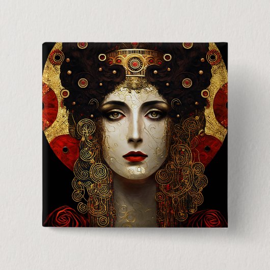 Klimt Inspiriert Königin Goddess Button (Vorderseite)