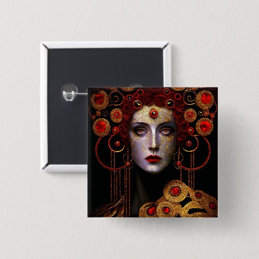 Klimt Inspiriert Königin Goddess Button (Vorne & Hinten)