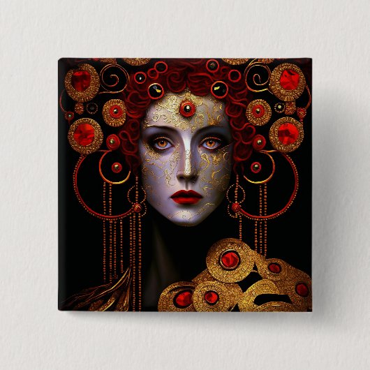Klimt Inspiriert Königin Goddess Button (Vorderseite)