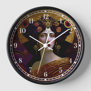Klimt Inspiriert Königin Goddess Clock Uhr