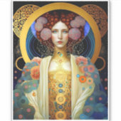 Klimt Inspiriert Königin Goddess Fantasy Art Aufkleber (Vorderseite)