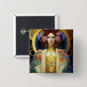 Klimt Inspiriert Königin Goddess Fantasy Art Button (Vorne & Hinten)