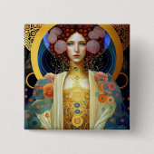Klimt Inspiriert Königin Goddess Fantasy Art Button (Vorderseite)
