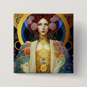 Klimt Inspiriert Königin Goddess Fantasy Art Button