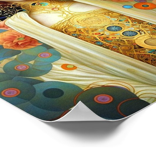 Klimt Inspiriert Königin Goddess Fantasy Art Poster (Ecke)