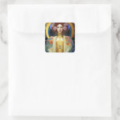 Klimt Inspiriert Königin Goddess Fantasy Art Quadratischer Aufkleber (Tasche)