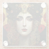 Klimt Inspiriert Königin Goddess Glasuntersetzer (Rückseite)